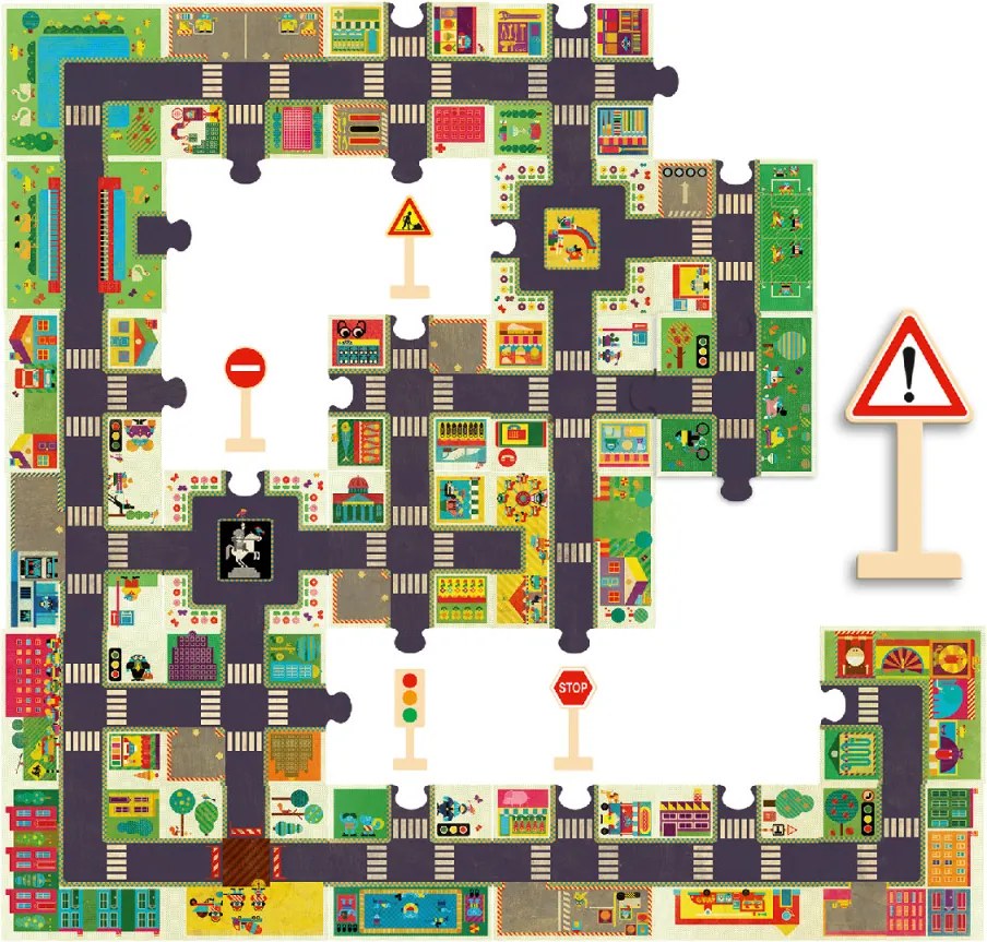 Óriás puzzle - A város, 24 db-os - The city