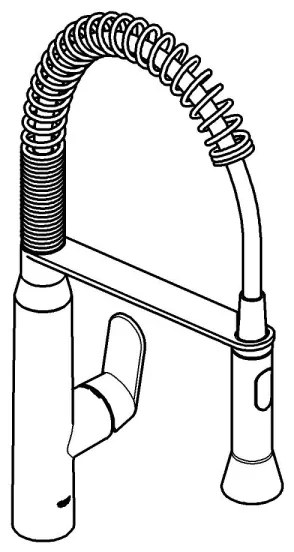 GROHE 31379000 - K7 G12” mosogató csaptelep, fényes króm