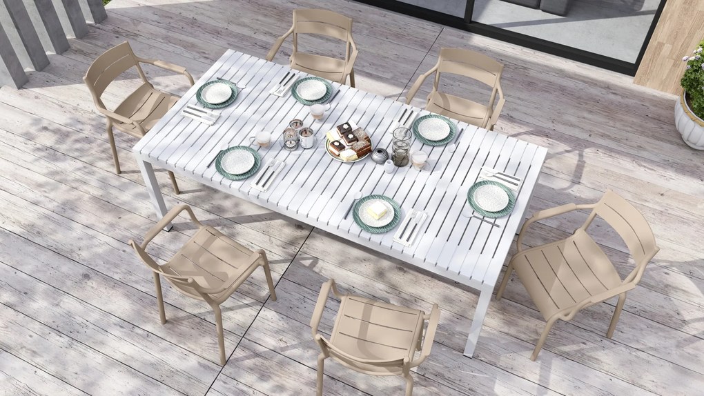MAZZONI EXPORT LUSSO Beige - MODERN SZÉK KONYHÁBA KERTBE KÁVÉZÓBA (RAKÁSOLHATÓ)