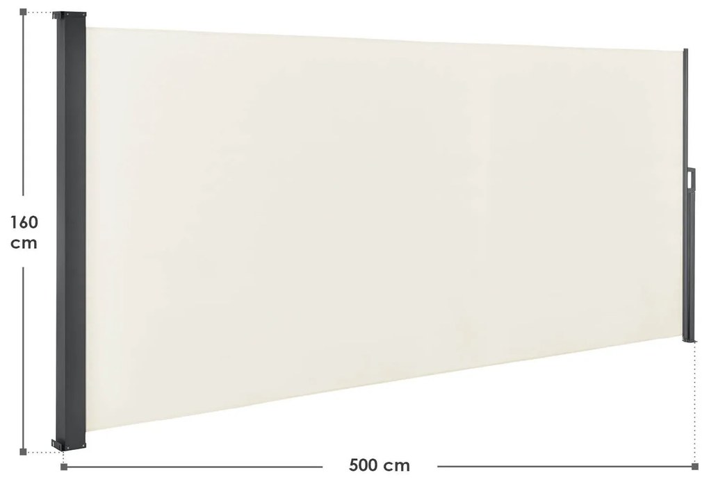 Juskys Oldalsó napellenző Dubai 500 x 180cm - bézs