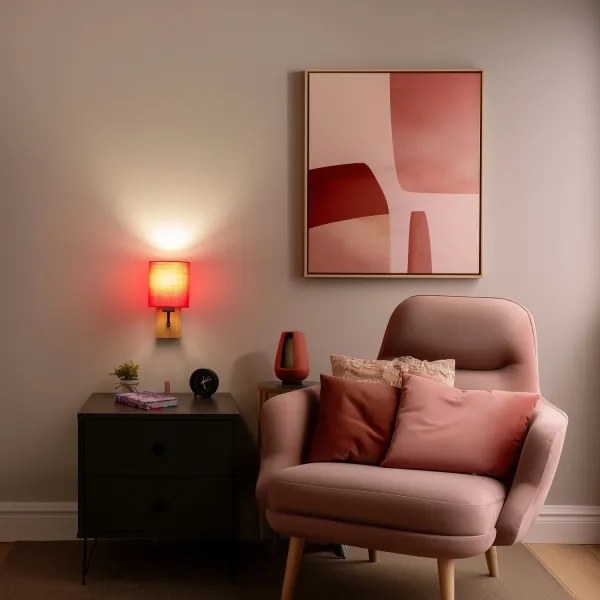 Brilagi - Fali lámpa NUBILA WOOD 1xE27/25W/230V tölgy/rózsaszín