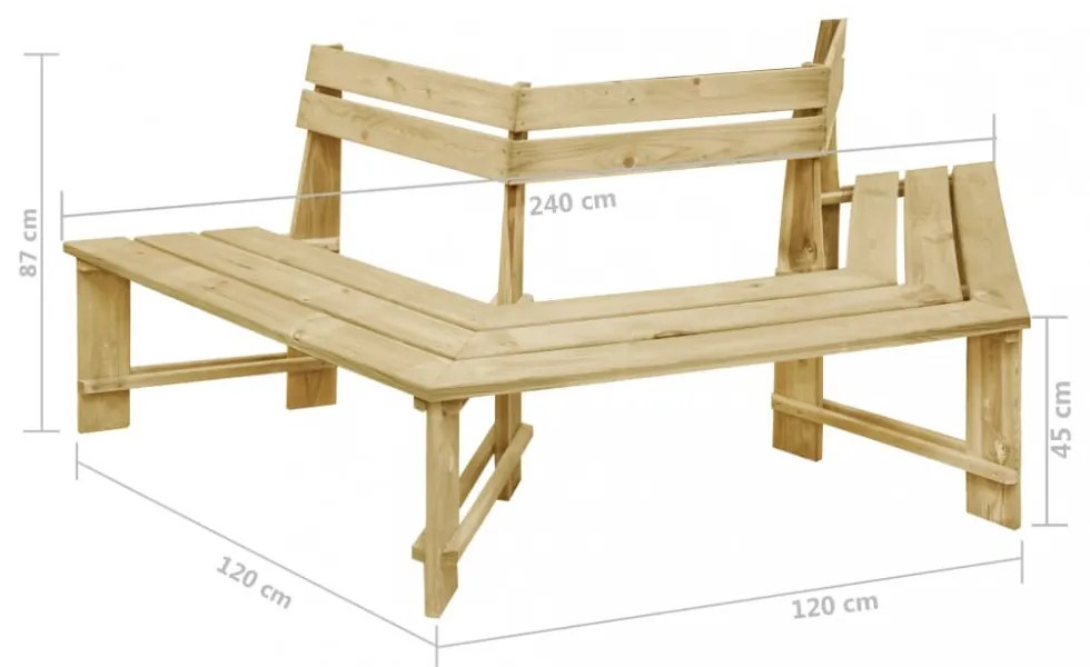impregnált fenyőfa kerti pad 240 cm