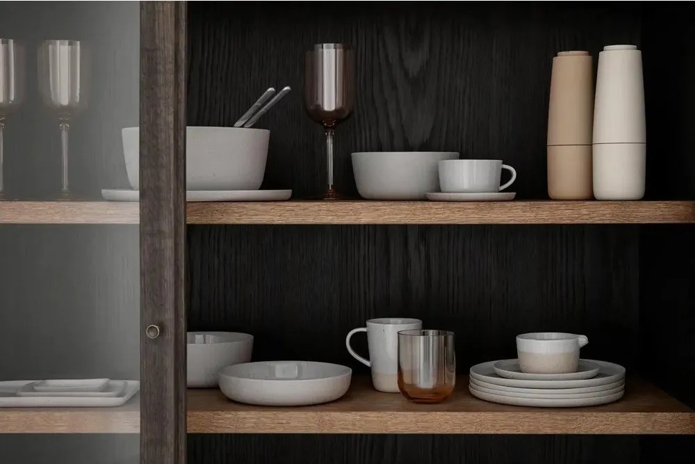 Világosszürke szervírozó kerámia tányér Sablo L – Blomus