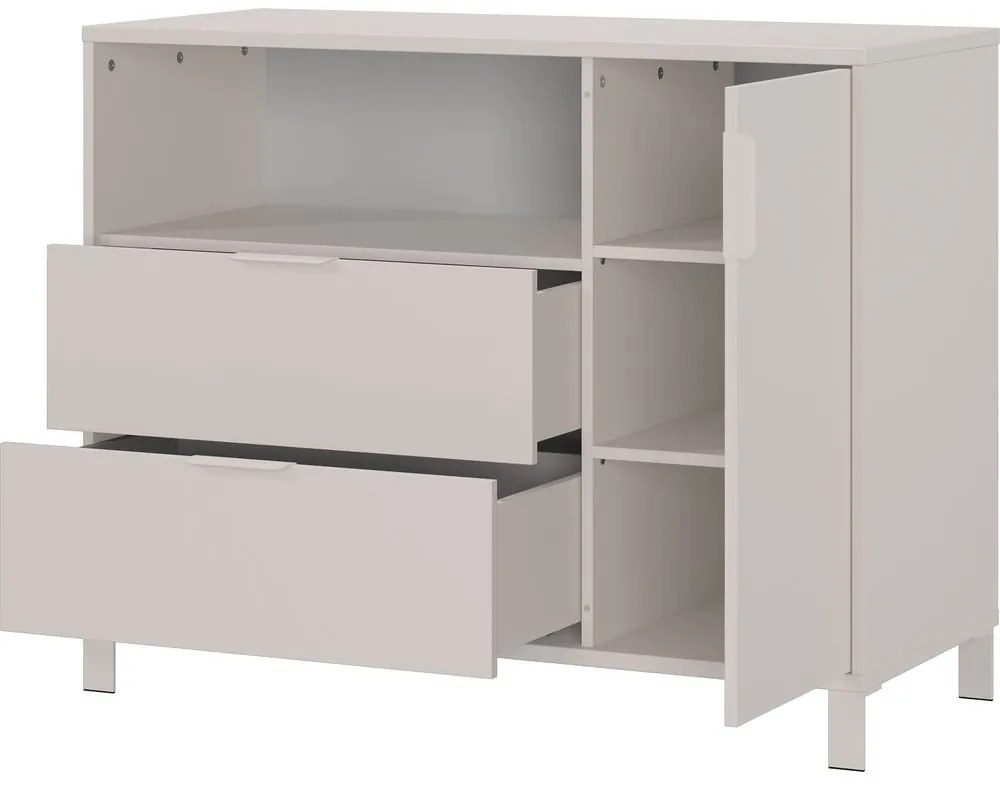 Krémszínű gyerek komód 115x92x54 cm Alkmaar – Germania