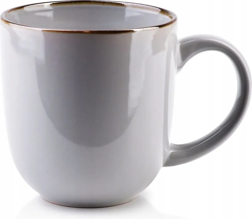 Porcelán bögre szürke 450 ml arany csíkos