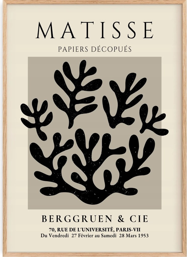 Poszter 30x40 Henri Matisse Papiers Découpés Fekete Korall Berggruen 1953