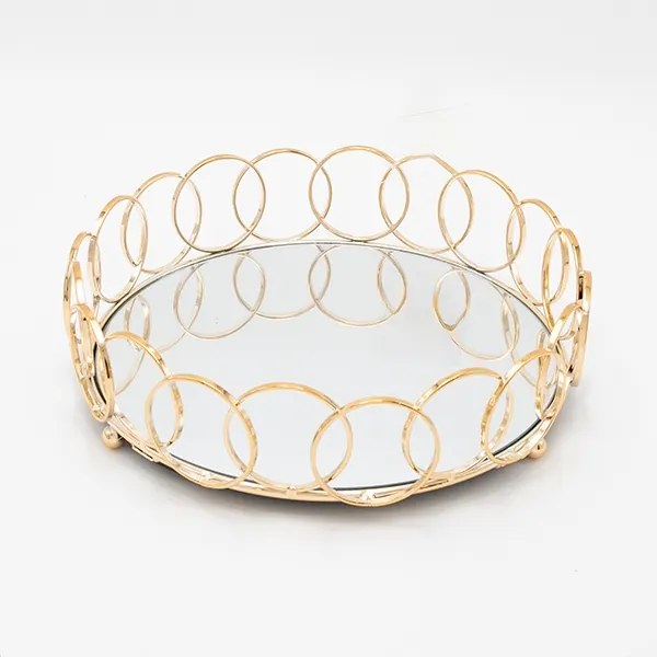 KÉSZLET 3x Dekoratív tálca átm. 27/33/37 cm arany