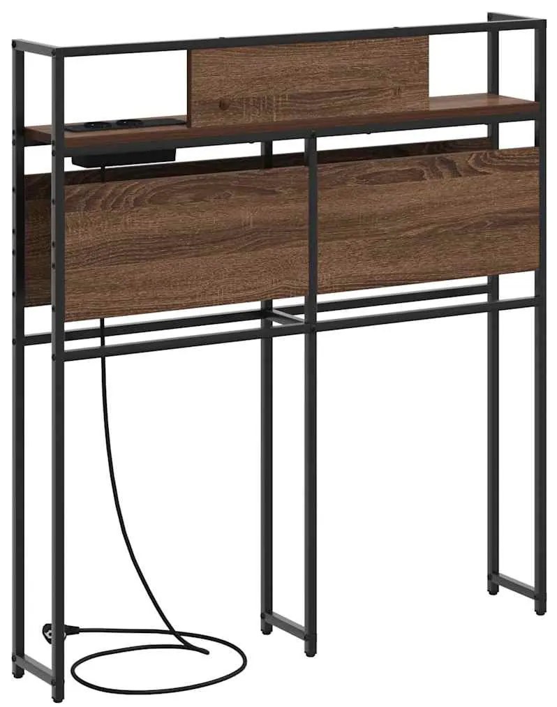 Tároló fejtámla polcokkal fejtámlával barna tölgy 80 cm Faanyag