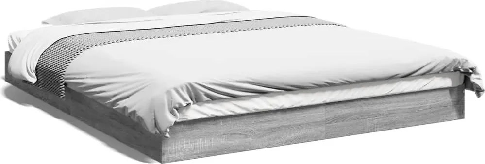 vidaXL szürke sonoma színű szerelt fa ágykeret matrac nélkül 160x200cm