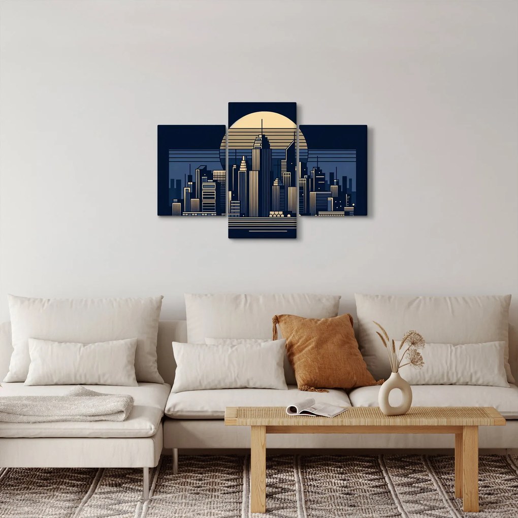 Kép – Geometrikus város (90x60 cm)