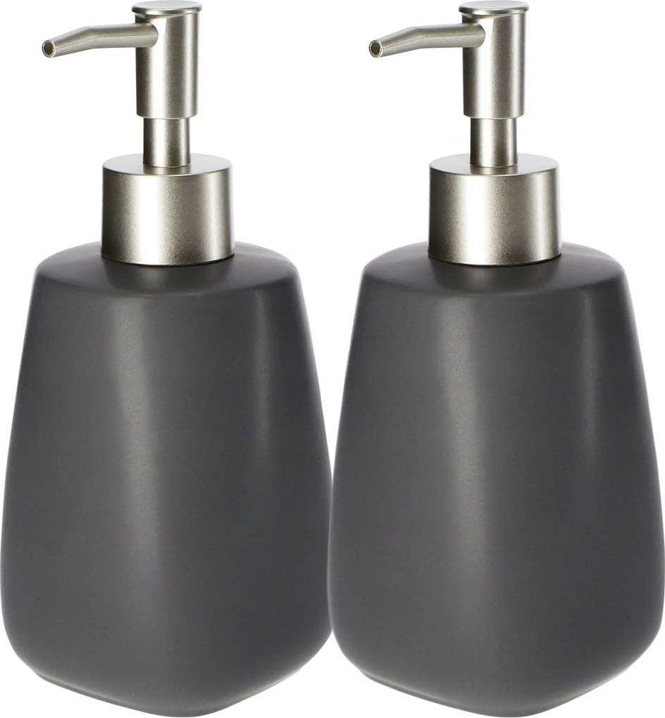 Folyékony Szappan Adagoló Tartály Folyadék 400 ml Szürke Kerámia 2db
