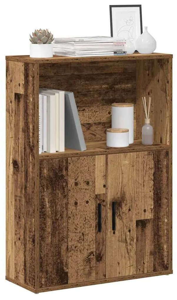 antik fa színű szerelt fa könyvespolc 60x24x85 cm