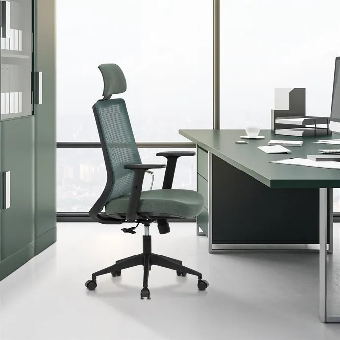 Forgószék szinkronmechanikával, zöld hálós kivitel. KA-V3329 GRN