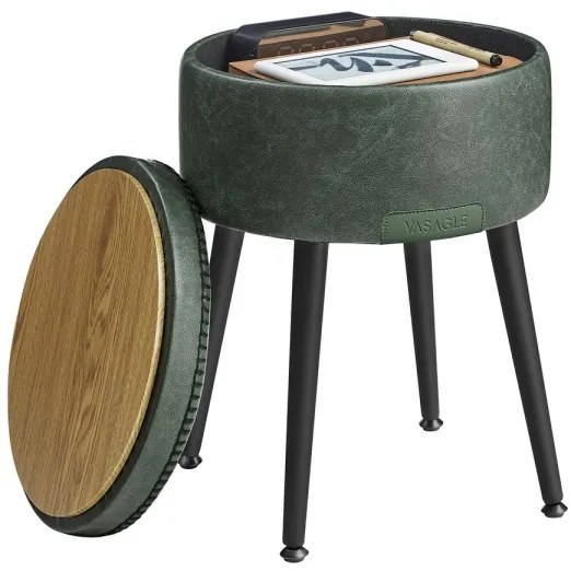 Bőr puff CORE zöld