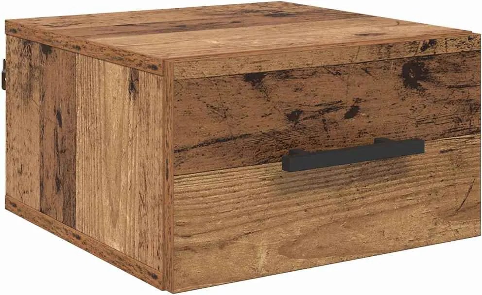 vidaXL Éjjeliszekrény Falra szerelhető Régi fa 35 x 35 x 20 cm Faanyag
