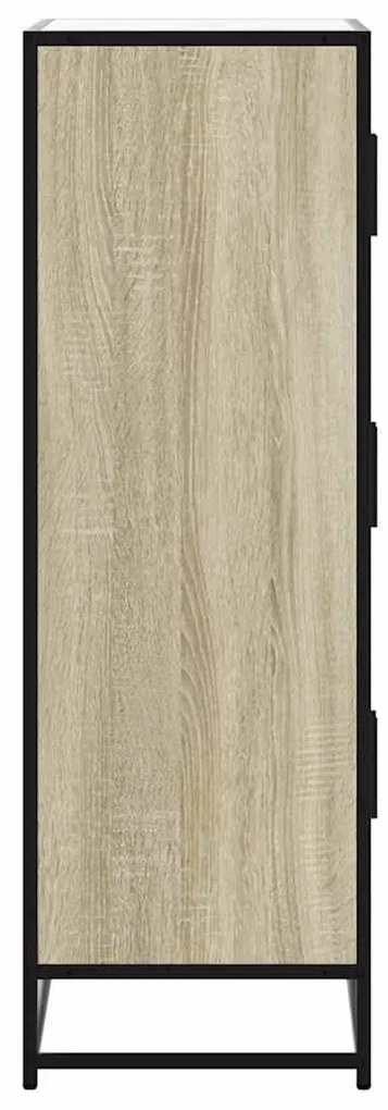 Highboard sonoma tölgy 68x35x106,5 cm gépelt fa és fém