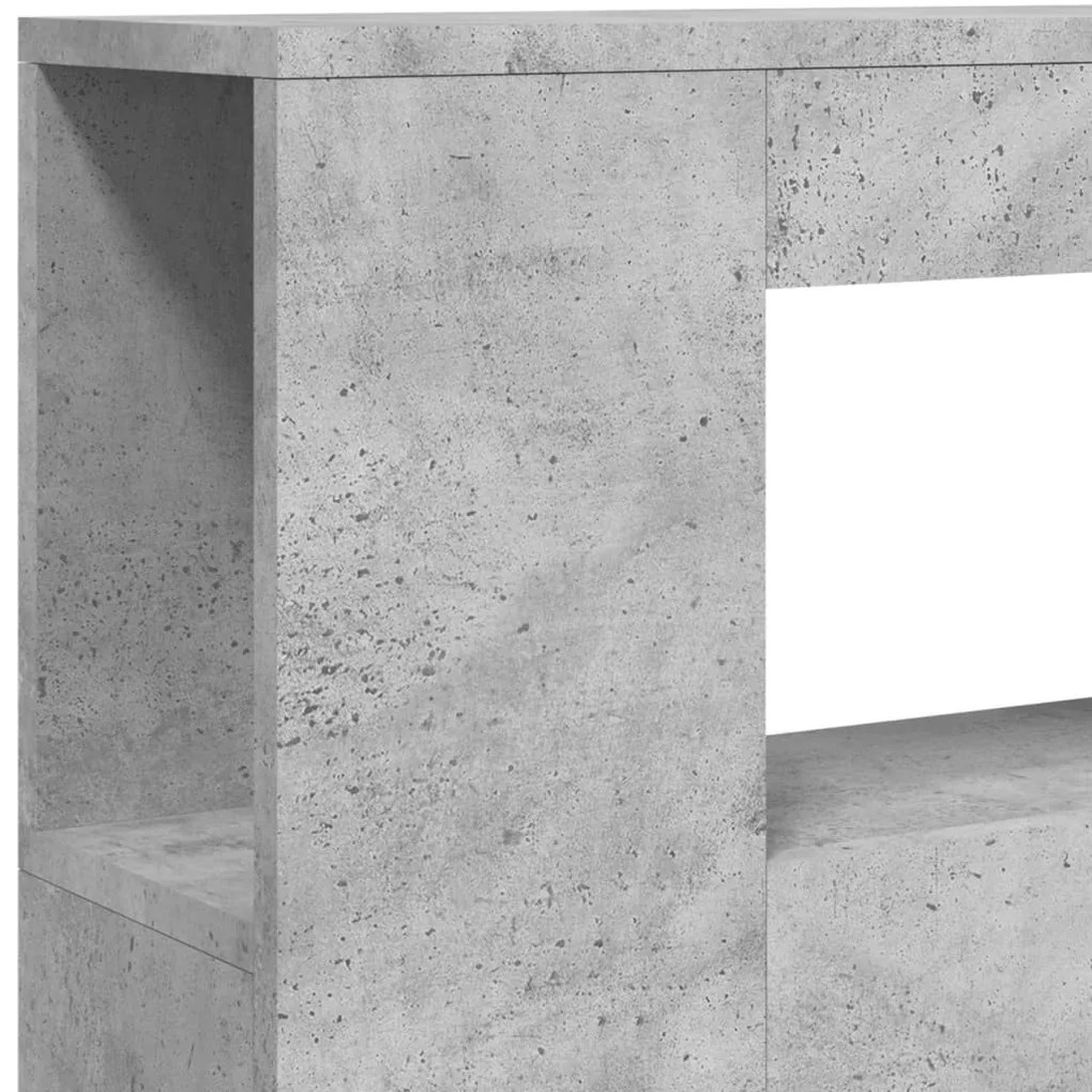 betonszürke szerelt fa LED-es fejtámla 100x18,5x103,5 cm