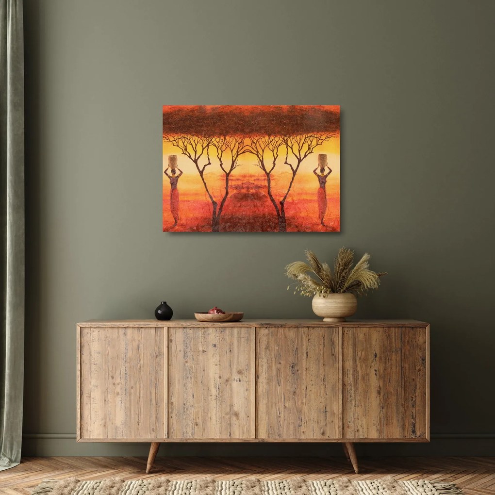 Üveg kép - afrikai szavanna (70x50 cm)