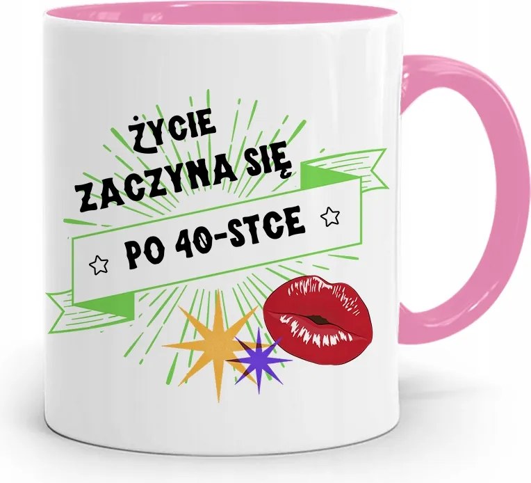 Születésnapra 40 40-es 40-es Bögre Rózsaszín Ajándék fényképes nyomattal