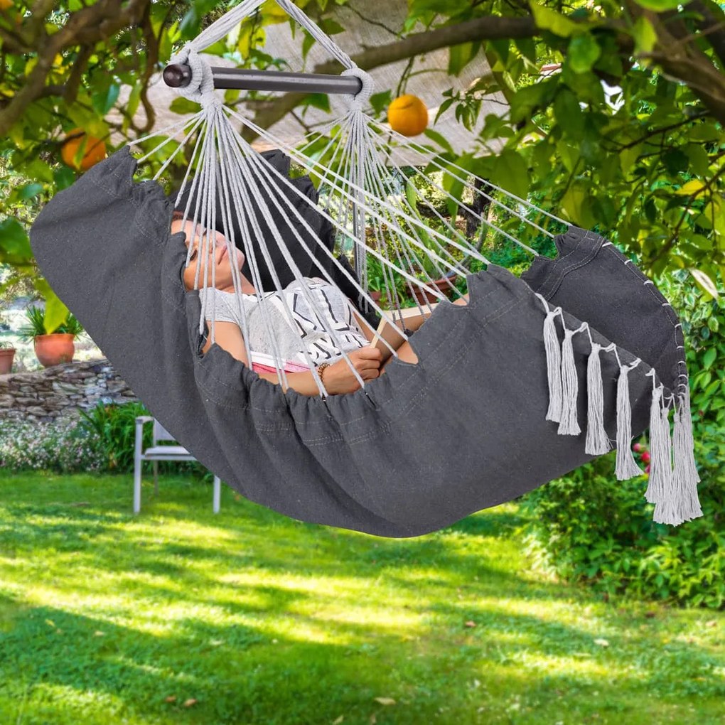 MANDY függőszék, 170x100x150cm, sötétszürke Detex