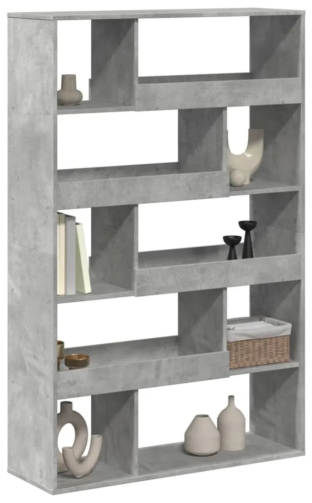 betonszürke szerelt fa térelválasztó 100 x 33 x 156,5 cm