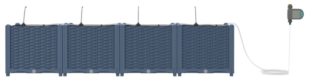 Kerti ültetők Szürke 160 x 40 x 37.5 cm Acél