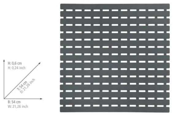 WENKO 23125100 - ARINOS zuhanyszőnyeg 54x54 cm szürke/szürke