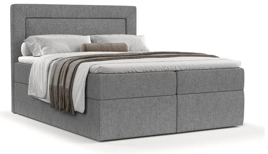 Szürke ágyneműtartós boxspring ágy 160x200 cm Imagine – Maison de Rêve