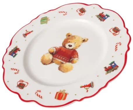 Karácsonyi macis porcelán desszertes tányér 20,5 cm