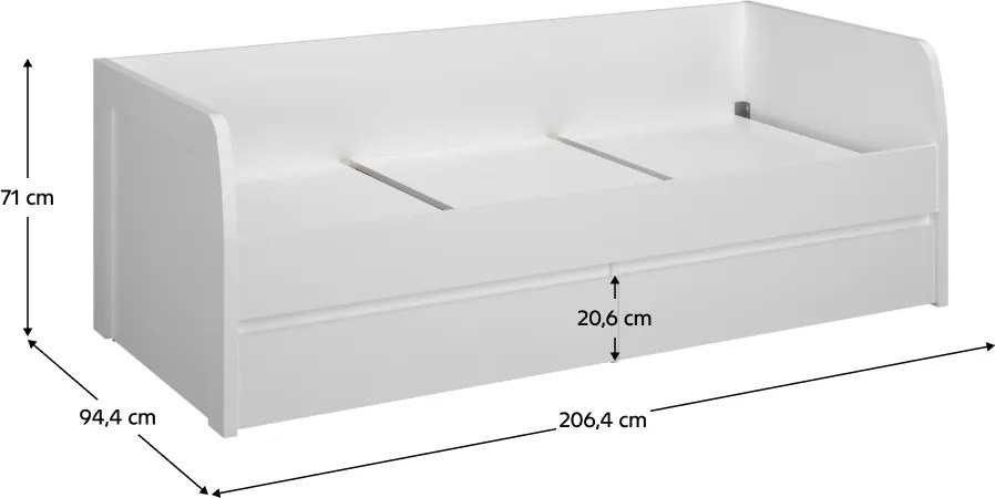 Ágy 2S, 90x200 fehér, ERODIN