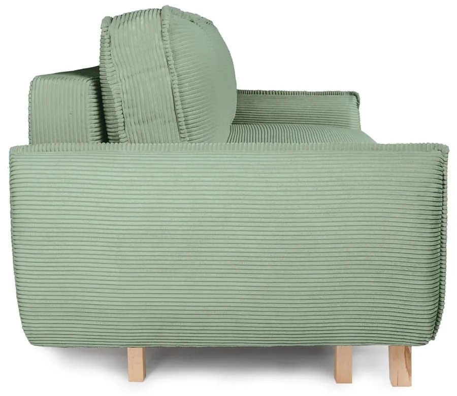 Világoszöld kordbársony kinyitható kanapé 218 cm Tori – Bonami Selection