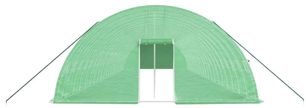 zöld acélvázas melegház 132 m² 22 x 6 x 2,85 m