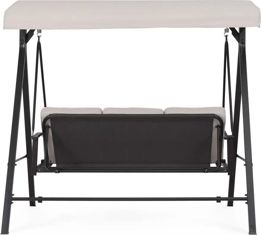 Antracitszürke-bézs fém kerti hintaágy Taurus – Bizzotto