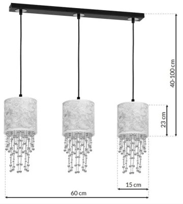 Csillár zsinóron ALMERIA 3xE27/60W/230V