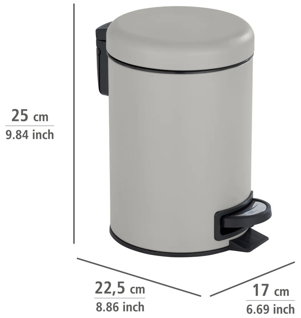 Wenko Leman pedálos szemetes 3 l, taupe, 3 l
