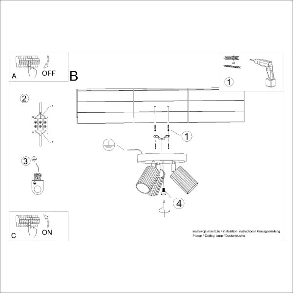 Sollux SL.1620 - Spotlámpa KARBON 3xGU10/10W/230V zöld