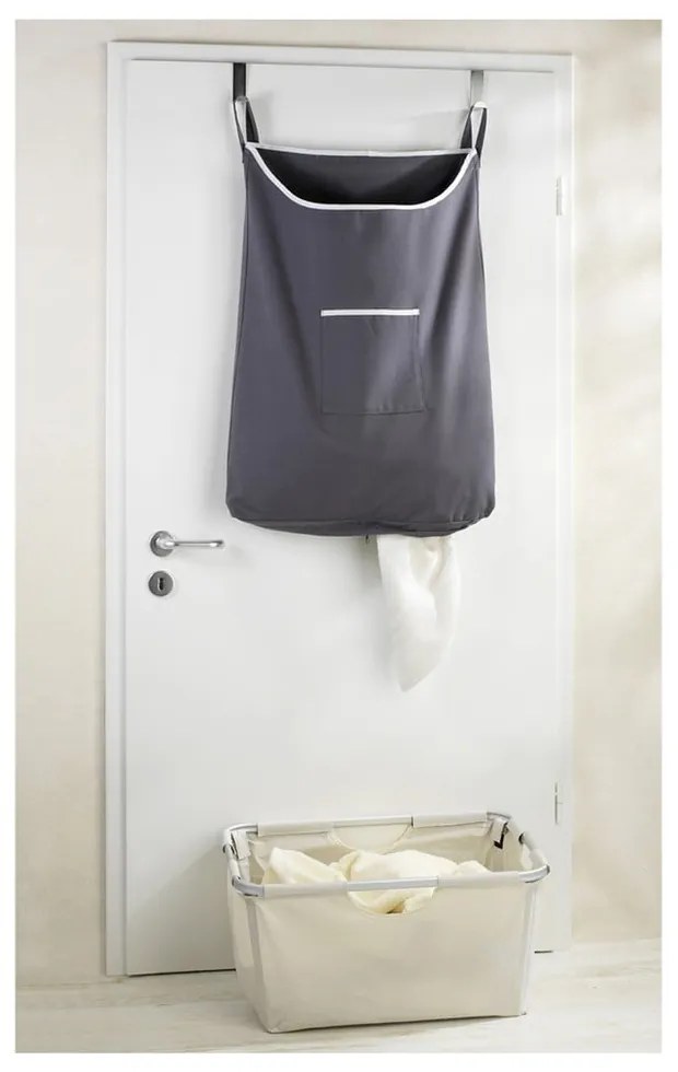 Laundry szürke felakasztható szennyestartó kosár, 65 l - Wenko