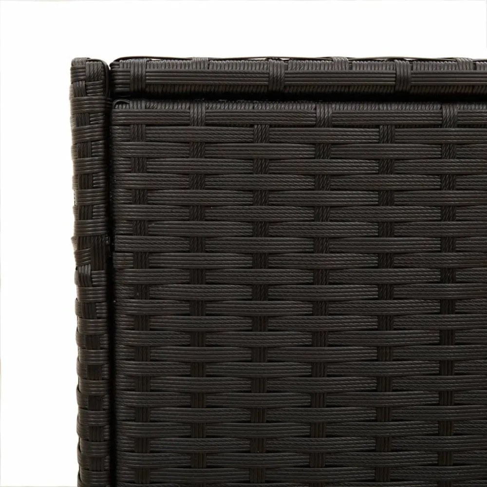 fekete polyrattan kerti tárolóláda kerekekkel 283 L