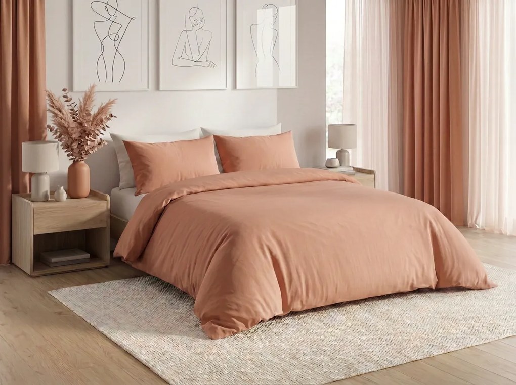 Pamut ágynemű CALMORA púderrózsaszín Ágyneműhuzat mérete: 70 x 90 cm | 140 x 220 cm