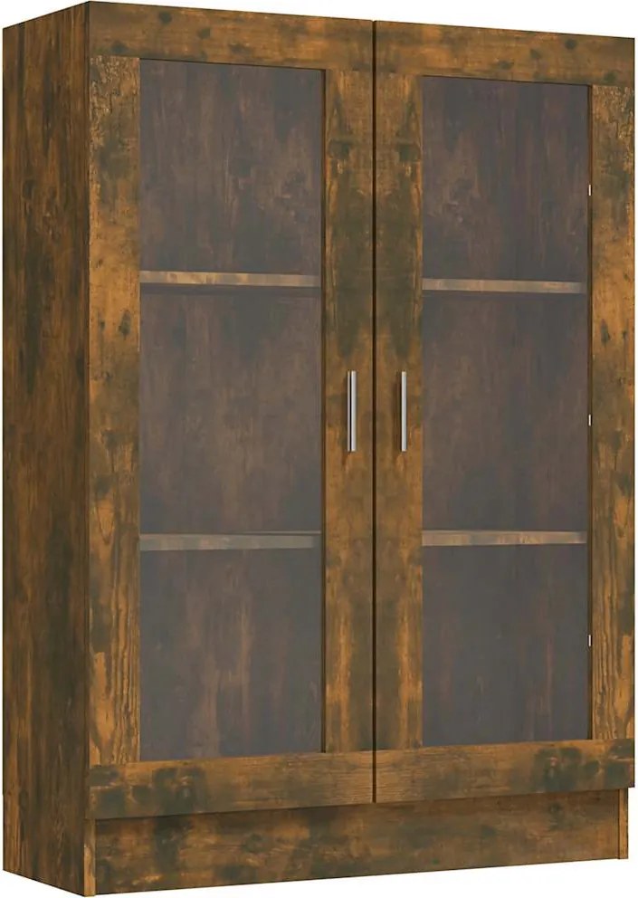 vidaXL füstös tölgyszínű szerelt fa vitrinszekrény 82,5x30,5x115 cm