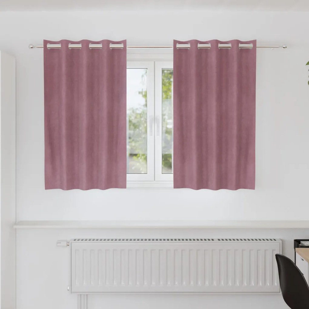 Függönyök 2 pcs Sötét rózsaszín 140 x 140 cm Bársony