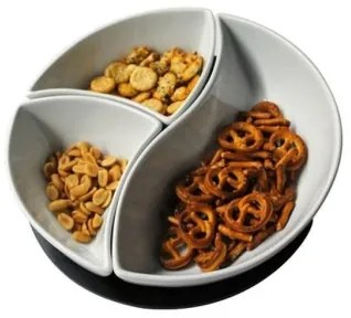 TORO 3 darabos kerámia/fa tálkaszett tálcával