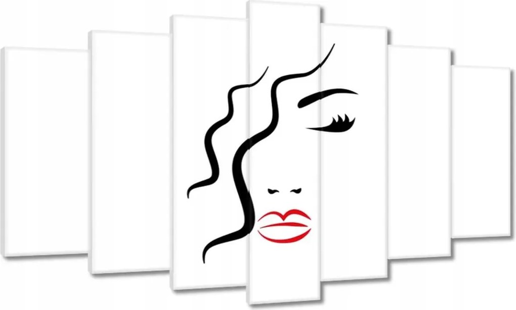 Vászonkép 140x80 Nő Vörös ajkak