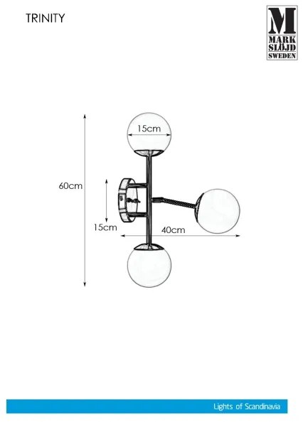 Markslöjd 108253 - Fali lámpa TRINITY 3xG9/20W/230V arany/szürke