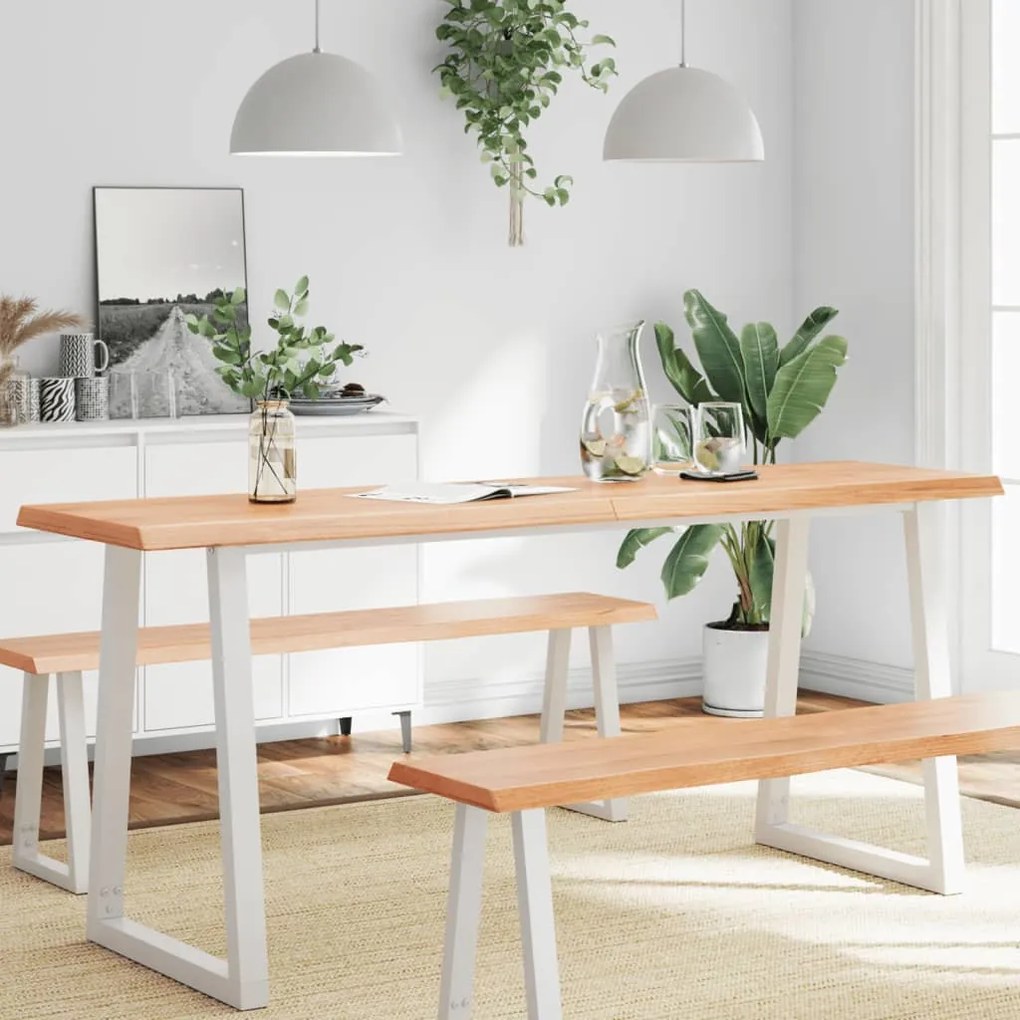 világosbarna kezelt tömör asztallap 180x40x(2-4) cm