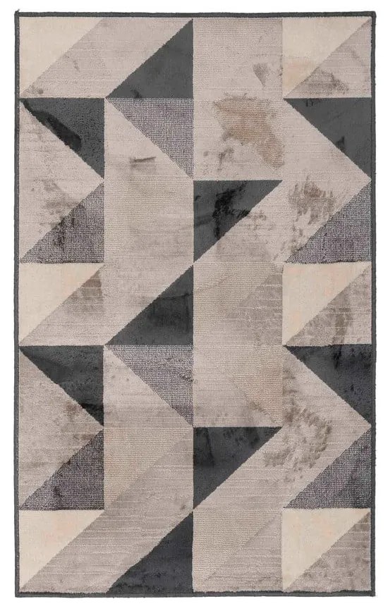 Szürke-bézs pamutkeverék szőnyeg 68x110 cm Graphic – douceur d'intérieur