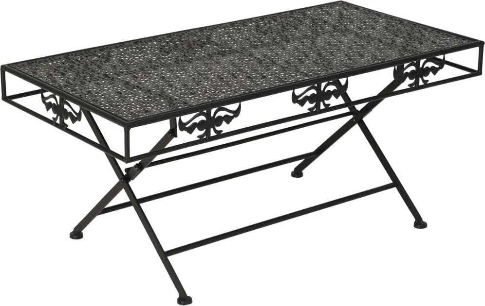 vidaXL vintage összecsukható fekete fém dohányzóasztal 100x50x45 cm