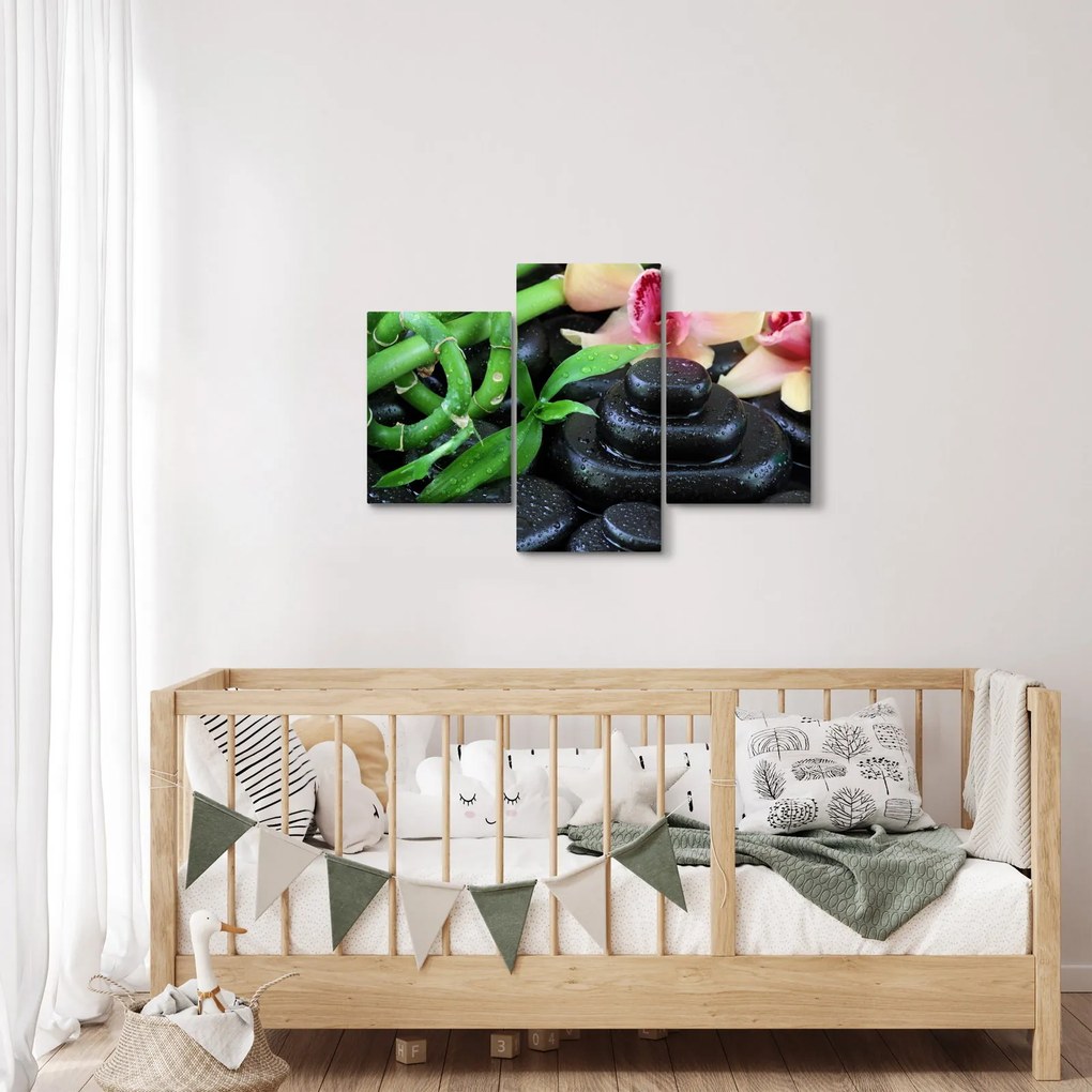Kép - Kövek és orchideák (90x60 cm)