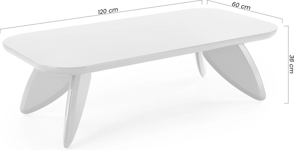 Lumis téglalap alakú dohányzóasztal 120 cm - zöld