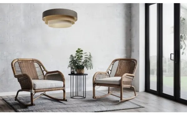 Csillár zsinóron BOHO TRINITI 1xE27/60W/230V szürke/bézs/krémes